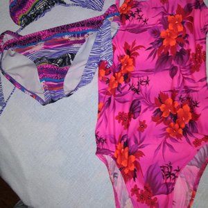 2 bathing suits and 1 pr spank shorts